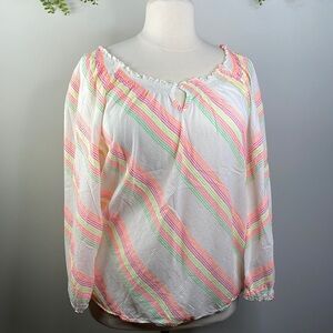 Lane Bryant neon cinch waist tunic top - 18/20
